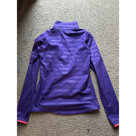Nike Pro DRI FIT Women's Long Sleeve Shirt Purple Size MEDIUM 1/2 zip UP - Picture 5 of 5
